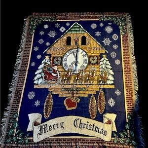 Vintage Christmas festive throw blanket